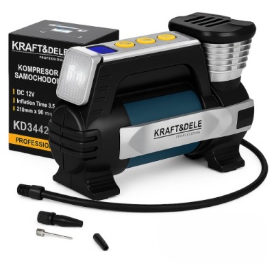 KOMPRESOR SAMOCHODOWY LCD 12V LED LATARKA