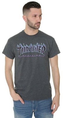 koszulka Thrasher Flame Logo - Dark Heather