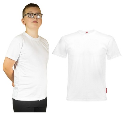 Biała Koszulka na wf chłopięca 104 Marcinkowski biały T-shirt dziecięcy