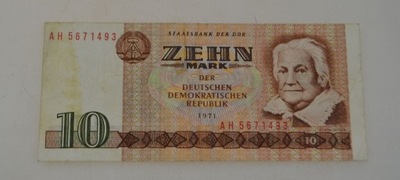 Niemcy - NRD - banknot - 10 Marek 1971 rok