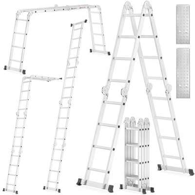 Hliníkový kĺbový rebrík skladací multifunkčný 4x4 HIGHER + podesta