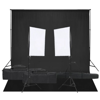 Zestaw studyjny fotograficzny 2x softbox 40x60cm, 2x statyw, tło 300x300cm,