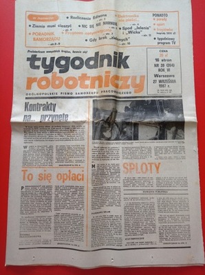Tygodnik robotniczy nr 39 /1987, 27 września 1987