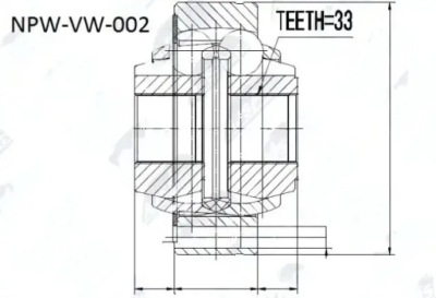 Шрус  полуось npw-vw-002 nty audi a3 8l фото №1