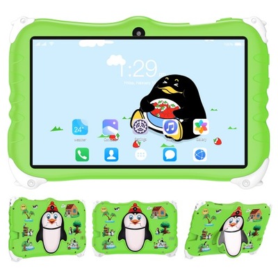 Tablet dla dzieci Android 2GB / 16GB 7" Zielony dziecka TAB kids pingwiny