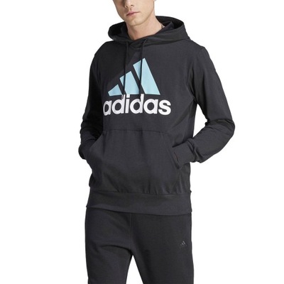 Bluza męska z kapturem adidas Essentials Logo czarna IJ8574