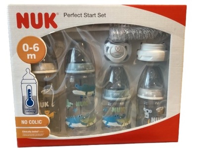 Zestaw butelek Nuk Perfect Start Set 0-6m 2x150ml 2x300ml + smoczek