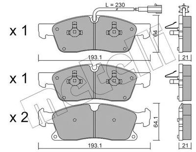 METELLI 22-0927-5 PADS BRAKE RZOD  