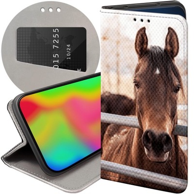 ETUI Z KLAPKĄ DO XIAOMI REDMI 10C 4G / 12C WZORY KONIE KUCE PEGAZY FUTERAŁ