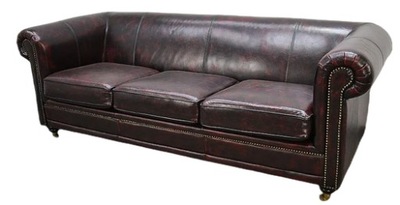 Sofa nierozkładana SKÓRA NATURALNA 217 cm