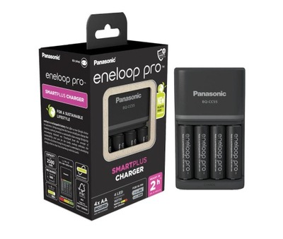 Ładowarka Eneloop CC55 + 4 aku. 2500 Pro mAh 2 h