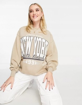 BLUZA DRESOWA Z NAPISEM NEW YORK M