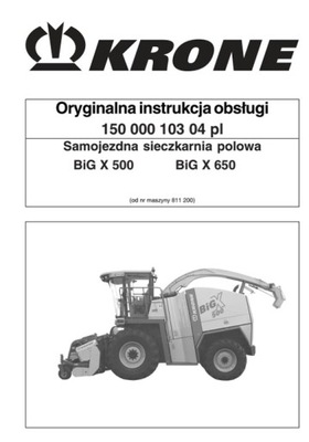 KRONE BIG X 500, BIG X 650 - MANUAL MANTENIMIENTO PL  