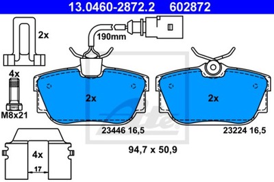 PADS BRAKE - SET 13.0460-2872.2  