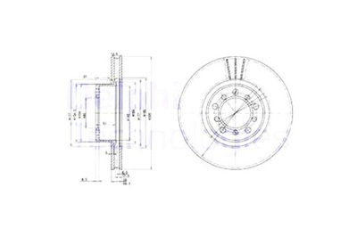 DELPHI DISCOS DE FRENADO 2SZT. PARTE DELANTERA MERCEDES S C126 S W126 2.5-5.5  