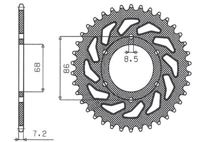 SUNSTAR ЗУБЧАТКА ЗАДНЯЯ 468 46 BN 125 ELIMINATOR 98-