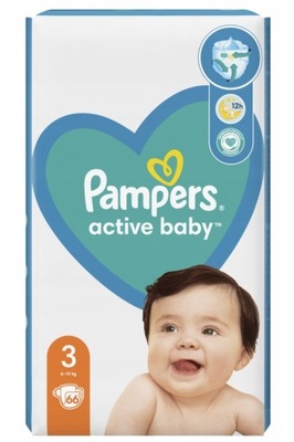 Pieluszki Pampers Active Baby Rozmiar 3 66 szt.