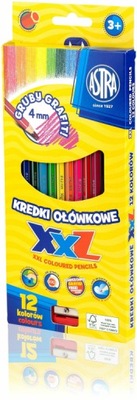 Kredki ołówkowe heksagonalne 12 kolorów Astra