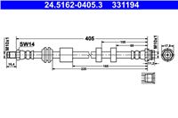 ATE ПАТРУБОК ТОРМОЗНОЙ ELAST ПЕРЕДНЯЯ L/P VOLVO XC70 II 07-