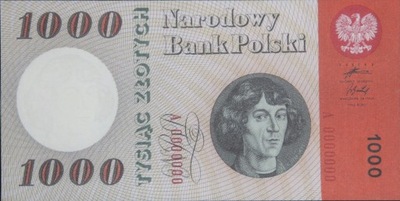 BANKNOT PRL LATA -1965- 1000 ZŁOTYCH -MIKOŁAJ KOPERNIK -KOPIA- L18-8