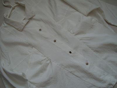 ELEGANCKA biała koszulowa bluzka nietoperz VINTAGE r.44