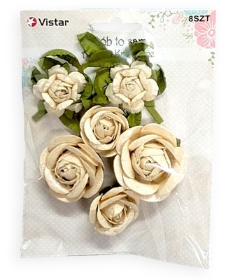 Kwiaty papierowe Vistar 8 sztuk róże