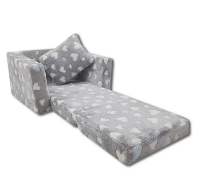 Rozkładany pluszowy fotelik łóżko materac Fotel
