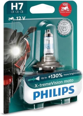 Philips Żarówka H7 X-treme Vision Moto 100% Światła