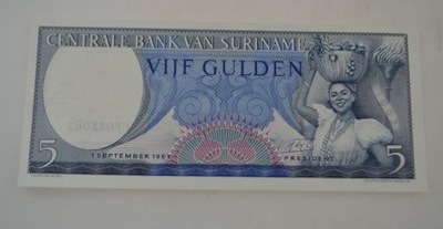 Surinam - banknot - 5 Gulden - 1963 rok