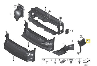 BMW F32 F33 F36 LIFT ĮLEIDIMO KANALAS ORO ŠONINIS DEŠINYSIS 7465290 OE 