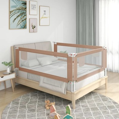 Barierka do łóżeczka dziecięcego, taupe, 120x25 cm, tkanina