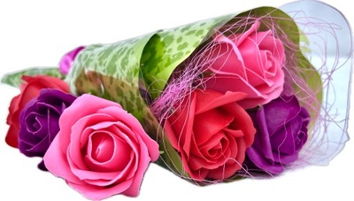 Piękny bukiet dla Mamy na Dzień Matki Pachnące Róże Mydlane Kwiaty z Mydła