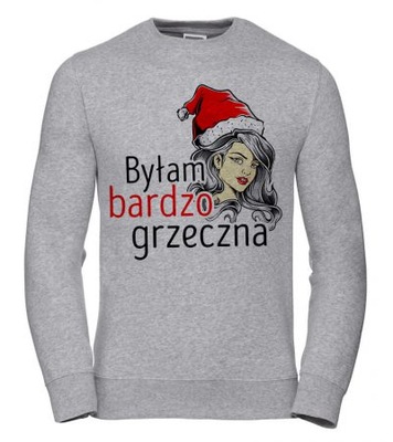 Bluza Damska Byłam bardzo grzeczna XS Szary