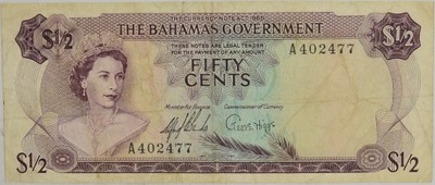 15.di.Bahamy, 50 Centów 1965, P.17.a, St.3+