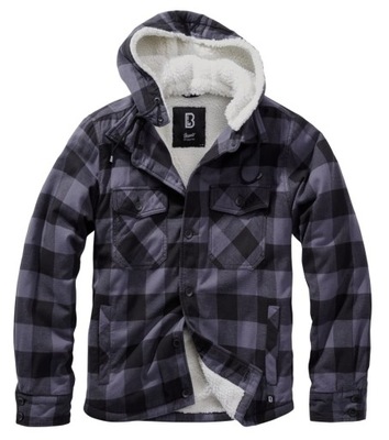 Kurtka Brandit Lumberjacket hooded black/grey XL