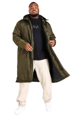 BoohooMan długa puchowa kurtka parka khaki M