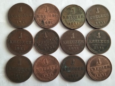 moneta Austria 1 kreuzer 1851 A