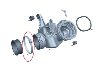 Оригінальна хомут шланг впуску повітря mercedes om654 фото №1