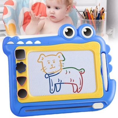 TABLICA MAGNETYCZNA KOLOROWA DO MALOWANIA Z 4 STEMPELKI