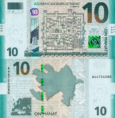 # AZERBEJDŻAN - 10 MANAT - 2018 - P-33 - UNC A 01