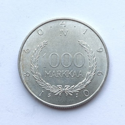 Finlandia. Republika Finlandii. 1000 marek, 1960. Ag.