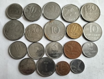 zestaw monet Brazylia 19 szt.