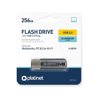 PENDRIVE FLASH DRIVE USB2.0 256 GB PLATINET X-DEPO