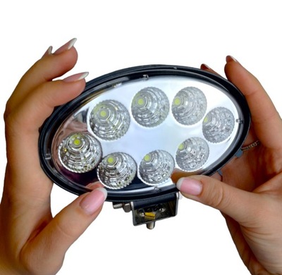 Лампа светодиодная рабочая 8 led овальная противотуманная фара светодиодный 12-24v ce рассеивающая фото №1