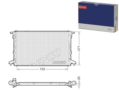 РАДІАТОР ДВИГУНА ВОДИ AUDI A4 B9 A5 Q5 Q7 1.4 2.0 2.0D 05.15- DENSO