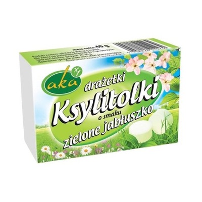 Ksylitolki drażetki zielone jabłuszko 40 g - AKA