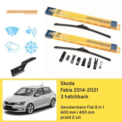 WIPER BLADES FRONT DO SKODA FABIA 3 HATCHBACK (2014-2021) DENCKERMANN  