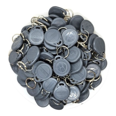 100 SZT. BRELOK BRELOCZEK RFID UNIQUE 125 kHz EM4100 SZARY ZAWIESZKA