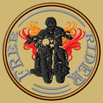 Naszywka Free Rider motocyklista S haftowana z termofolią