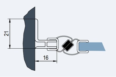 SanSwiss profil do wnęki srebrny połysk V.ANE.50